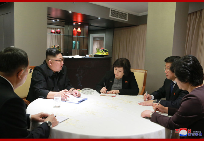 Supreme Leader Kim Jong Un Receives Report on Activities of Working Delegation to Second DPRK-U.S. Summit Talks - Image