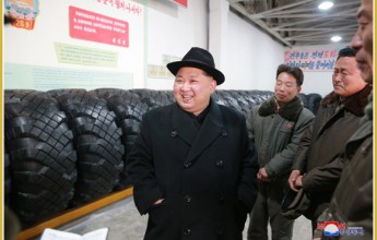 Kim Jong Un Inspects Amnokgang Tire Factory - Image
